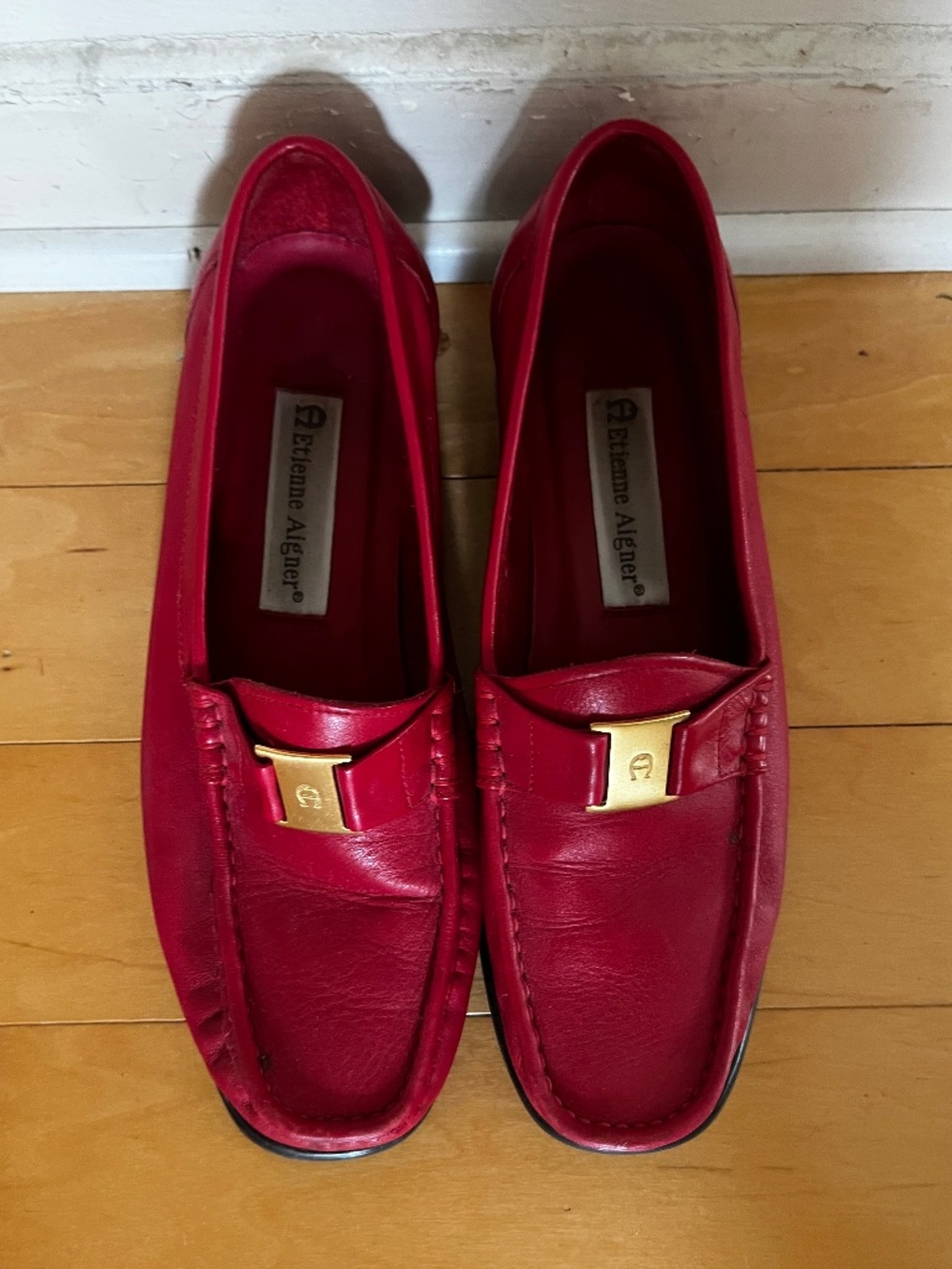 Red Soft Leather Loafers